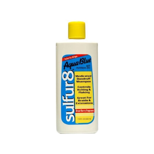 Sulfur8 medicated shampoo. Aqua blue