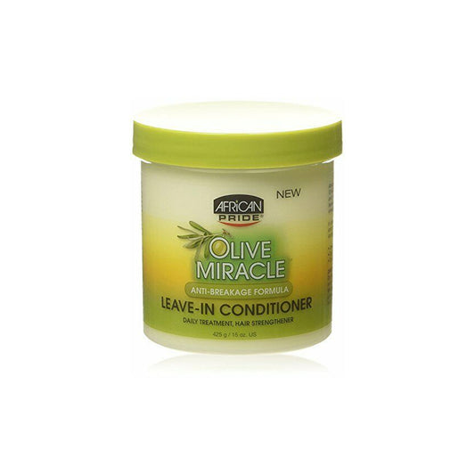 African pride Olive Miracle Leave-In Conditioner.  Jar