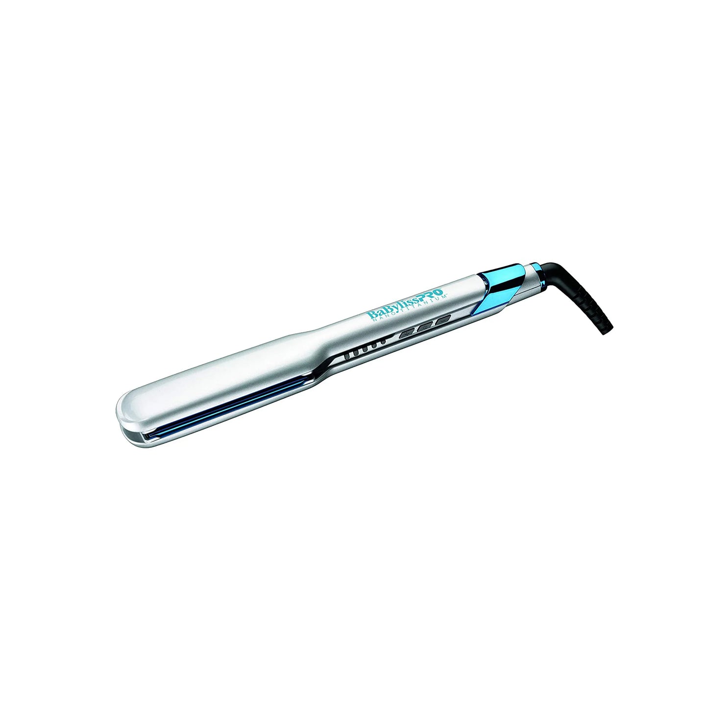 BABYLISS PRO Nano Titanium Special Edition SET. Ultra Thin 1.5" Straightener and 1" Curling Wand Silver/Blue Model