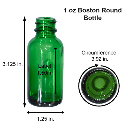 1 oz. Green Boston Round with Black Poly Cone Cap (20/400) (V23) (V20)