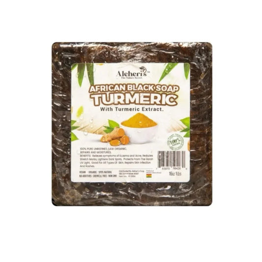 Aleheris African black soap with Turmeric extract