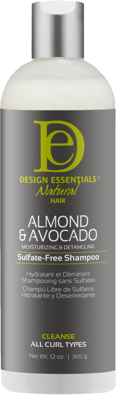 Design Essentials Almond & Avocado Moisturizing & Detangling Sulfate-Free Shampoo 12 oz