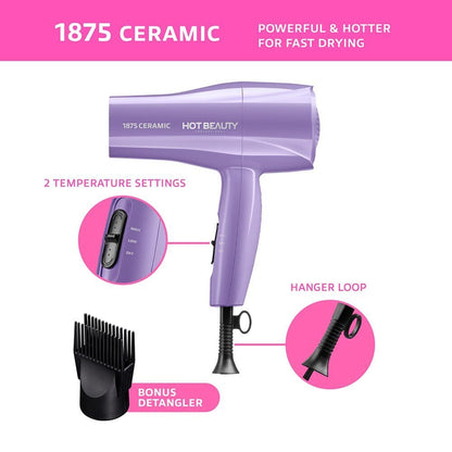 HOT BEAUTY 1875 CERAMIC STYLER DRYER. HBD03