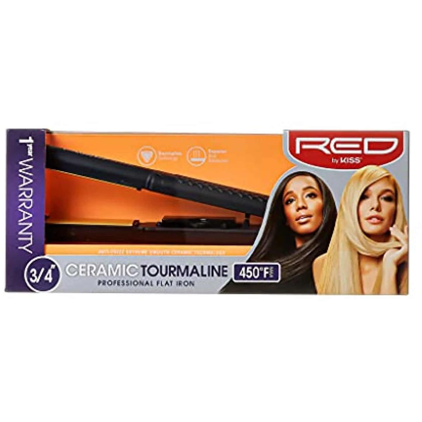 RED by Kiss Ceramic Tourmaline Professional Flat Iron