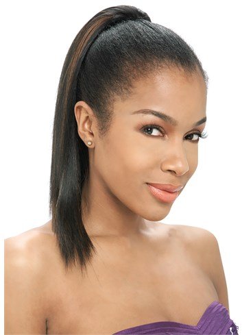 Model Model Equal drawstring ponytail.  FUTURA YAKY STRAIGHT 12“