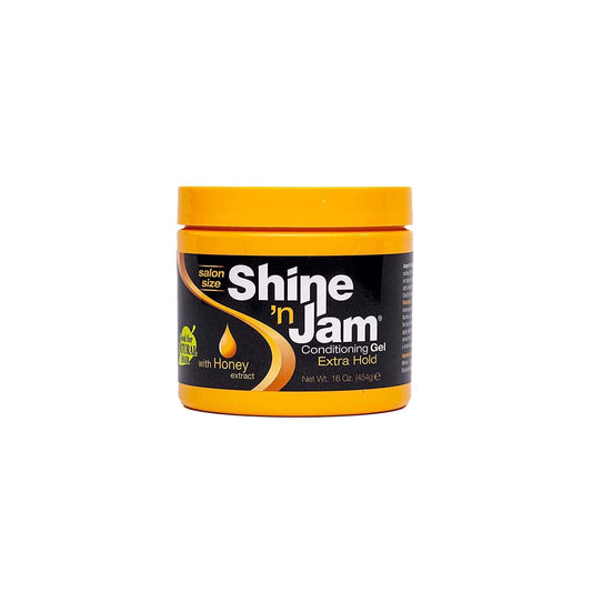 Ampro Shine 'n Jam Conditioning Gel Extra Hold for Braids, Twists, and Frizz Control 16 oz