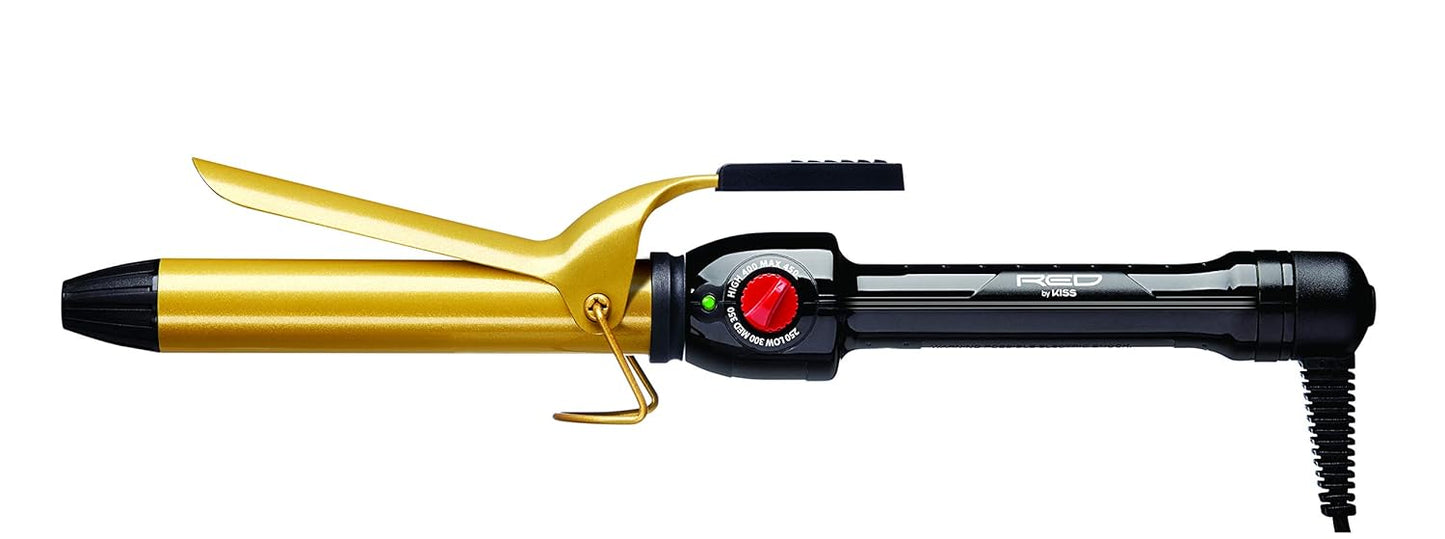 RED by KISS Ceramic Tourmaline Professional Curling Iron (CI05N - 1" inch)