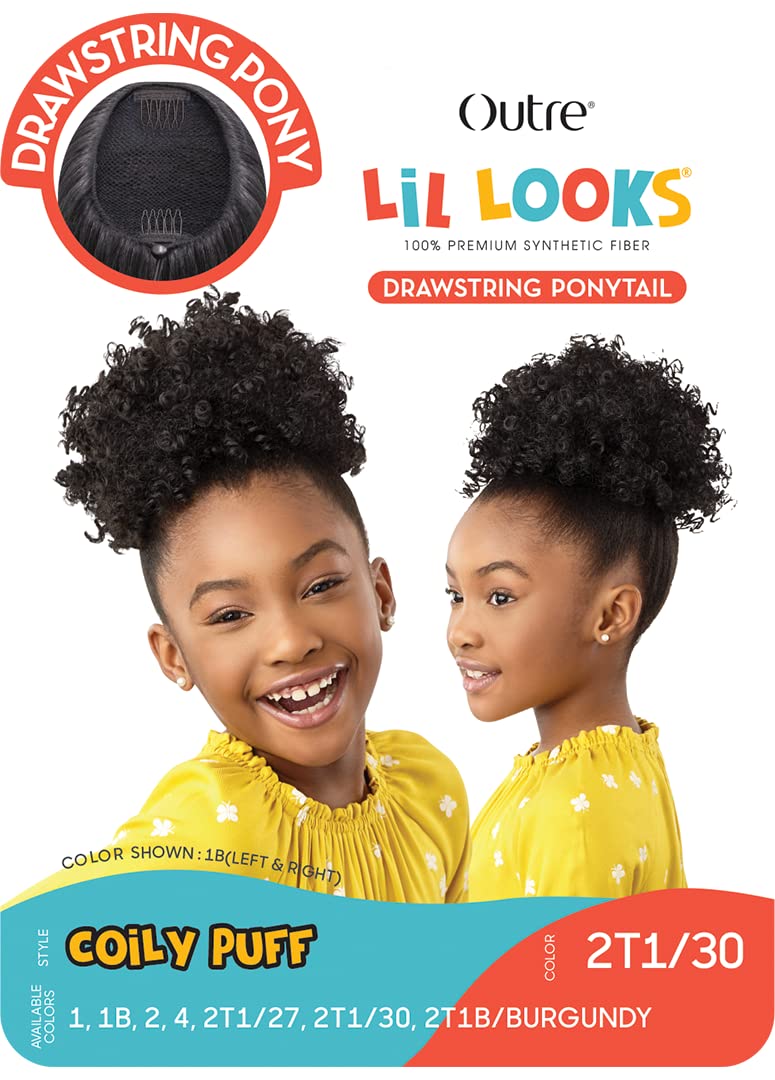 Outre Lil looks drawstring ponytail. Mini coily puff