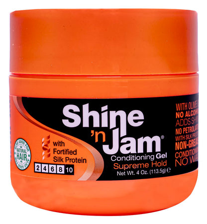 Ampro Shine'n Jam Conditioning Gel with Fortified Silk Protein Supreme hold