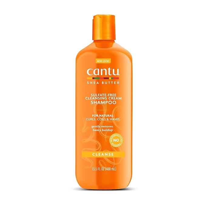 Cantu Sulfate-Free Cleansing Cream Shampoo with Shea Butter for Natural Hair, 13.5 oz