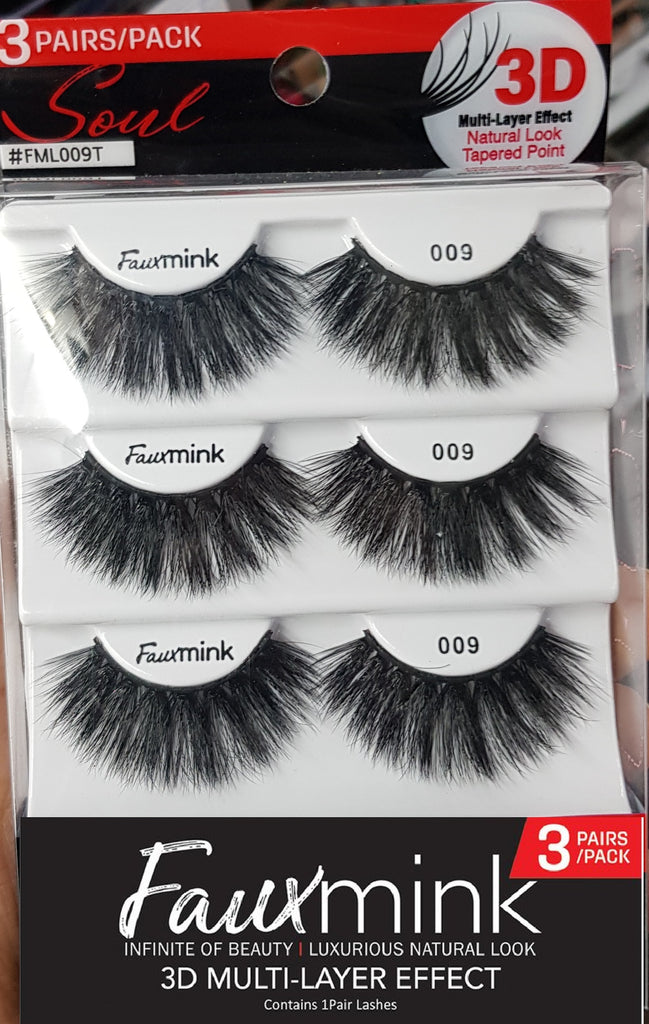 3D Fauxmink lashes 3 pairs-FML009t