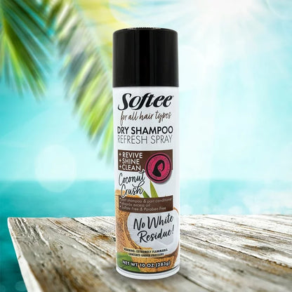 Softee coconut  crush dry shampoo refresh spray