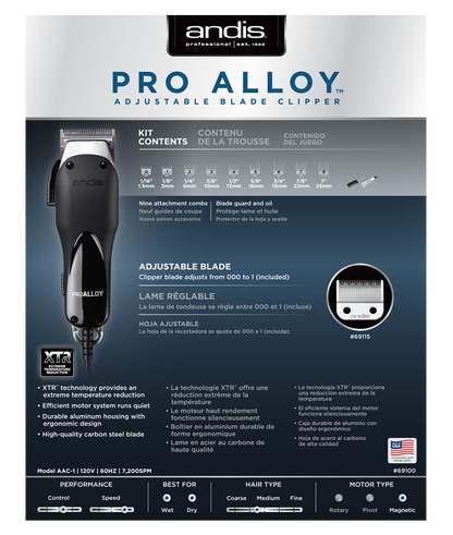 Andis Pro Alloy adjustable blade Clipper