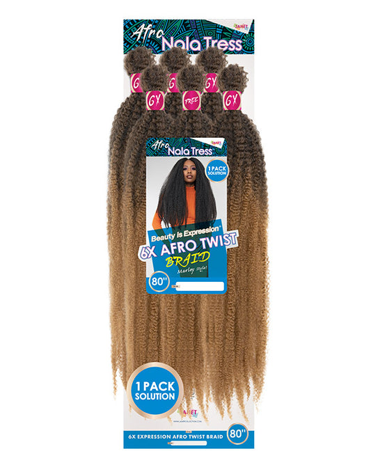 JANET COLLECTION 6X X-PRESSION AFRO TWIST BRAIDING HAIR 80"