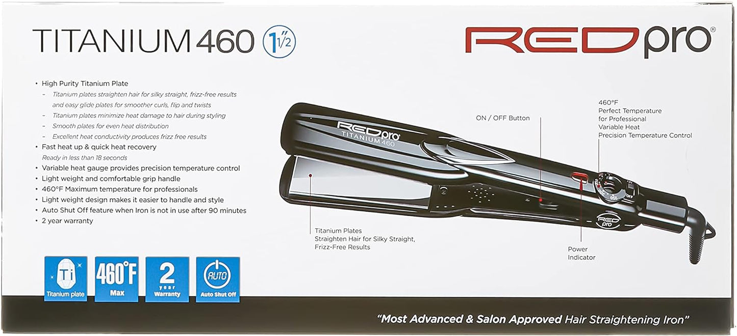 Red pro 11/2“. titanium flat iron. FIP150U