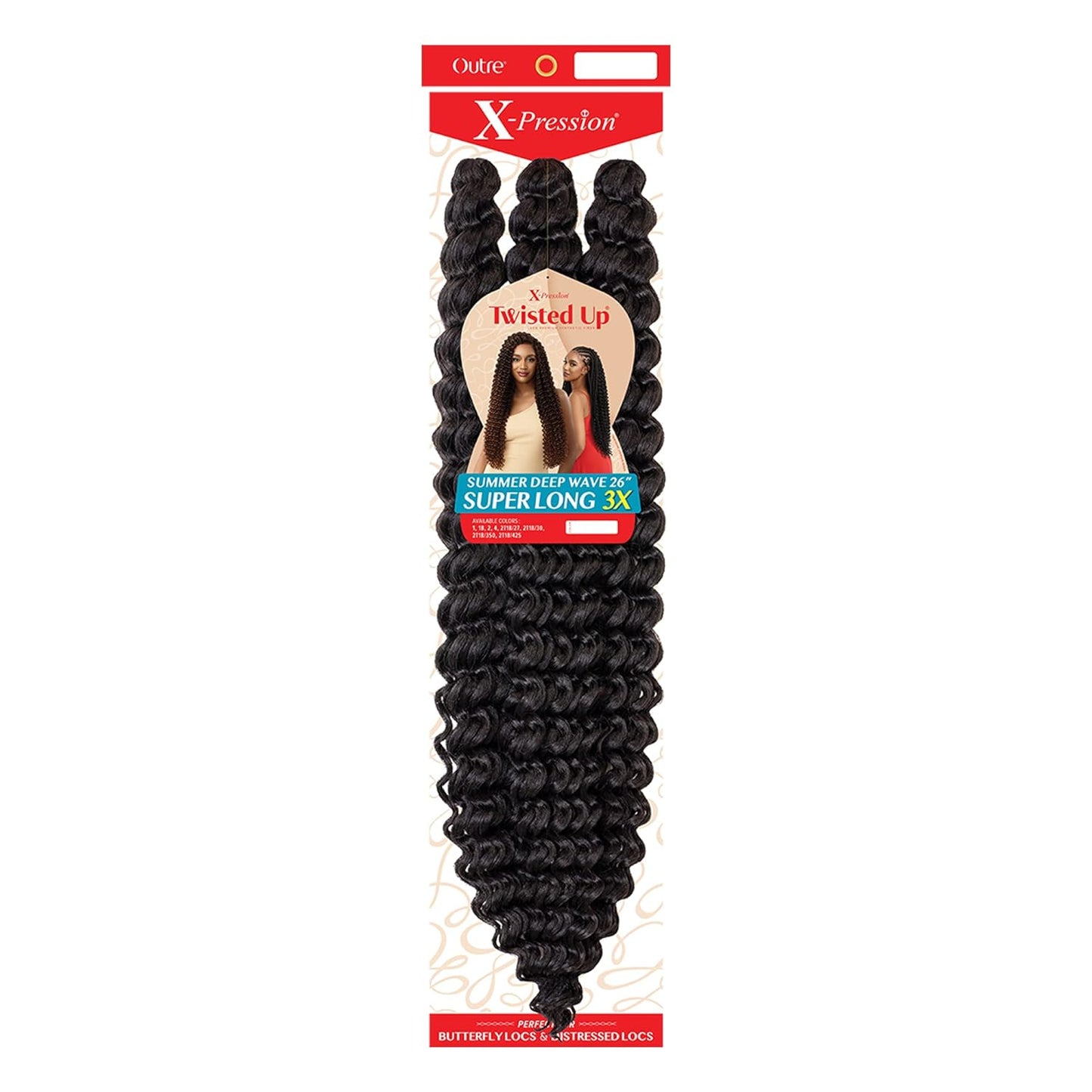 Outre Crochet Braid X-Pression Twisted Up 3X SUMMER DEEP WAVE 26″ SUPER LONG