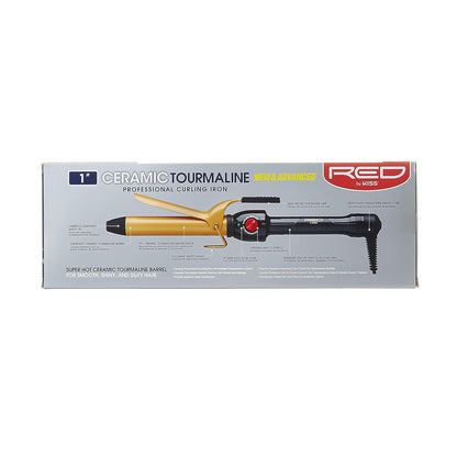 RED by KISS Ceramic Tourmaline Professional Curling Iron (CI05N - 1" inch)