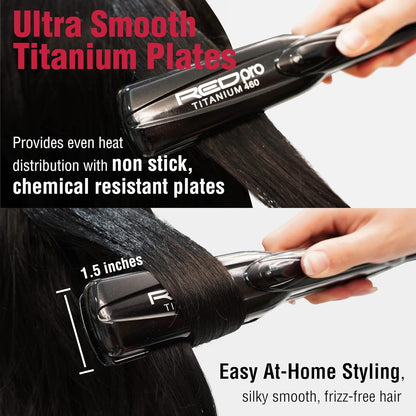 Red pro 11/2“. titanium flat iron. FIP150U