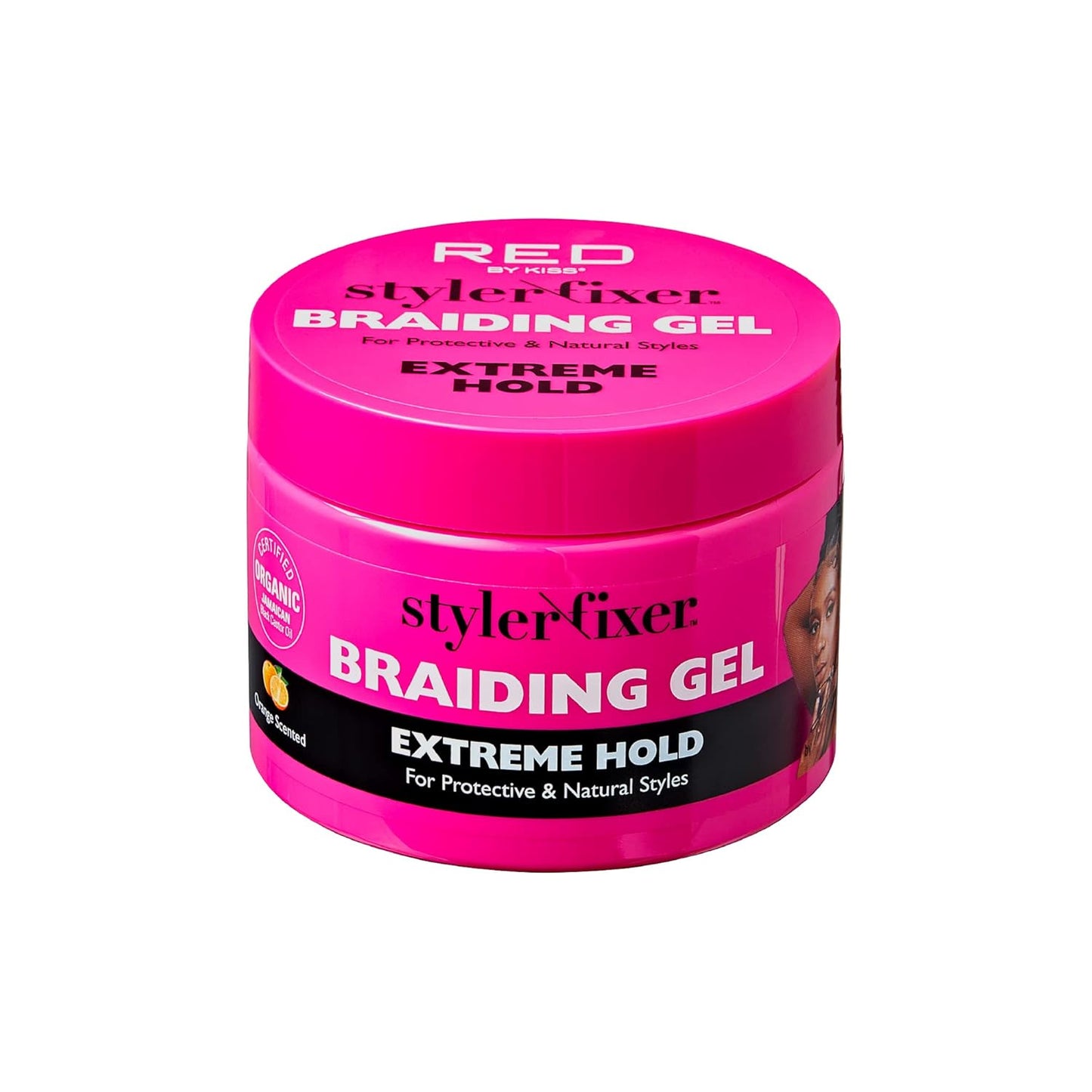 Red by kiss styler braiding gel. Extreme hold. Orange scent