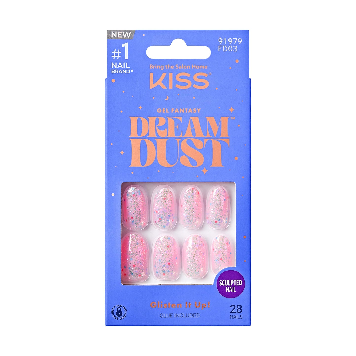 Kiss gel fantasy dream dust nails. 28 nails. FD03