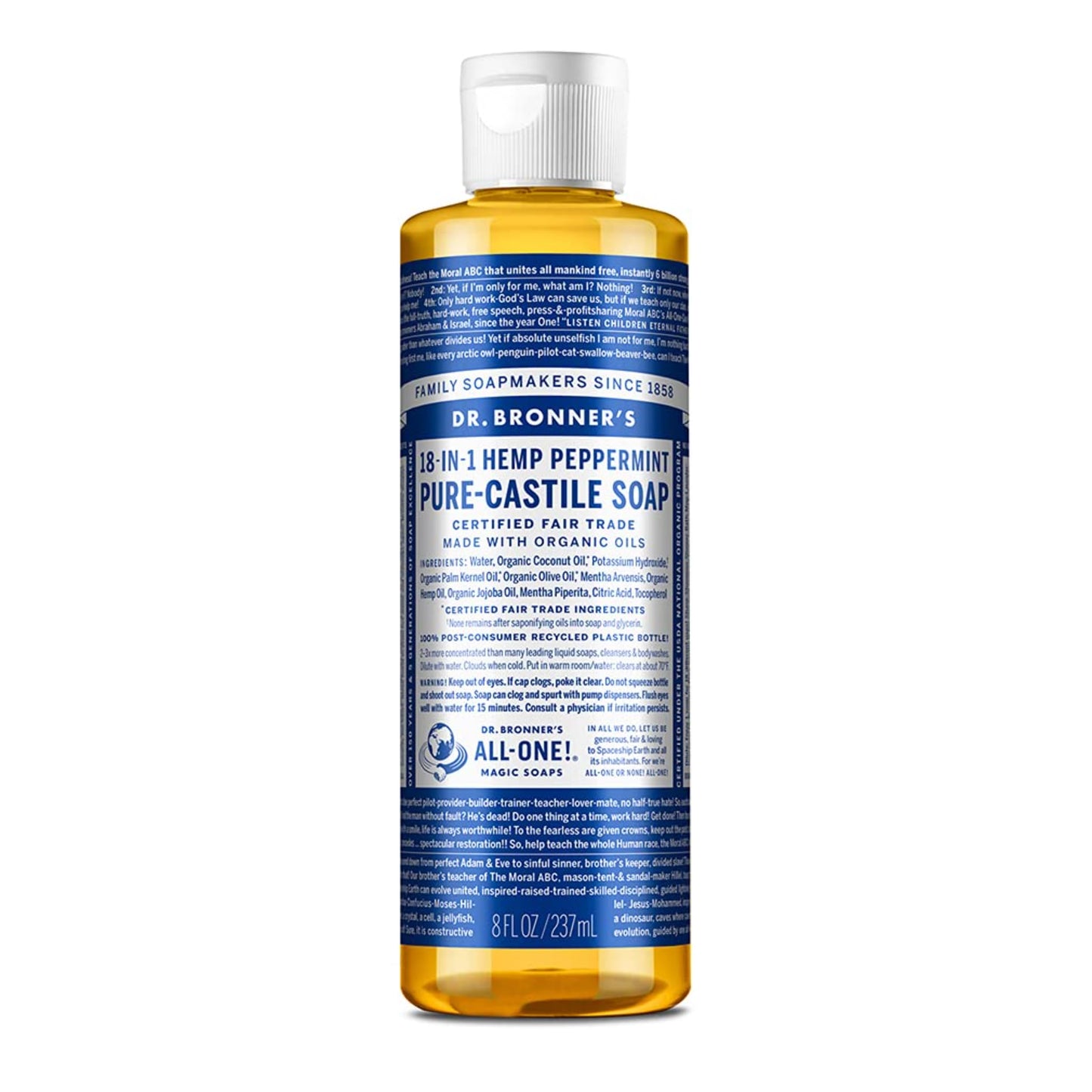 Dr Bronner's Liquid Soap Peppermint 8oz