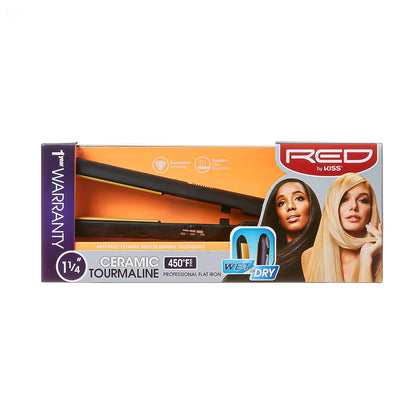 Red by kiss ceramic flat iron. 1 1/4“. FI125