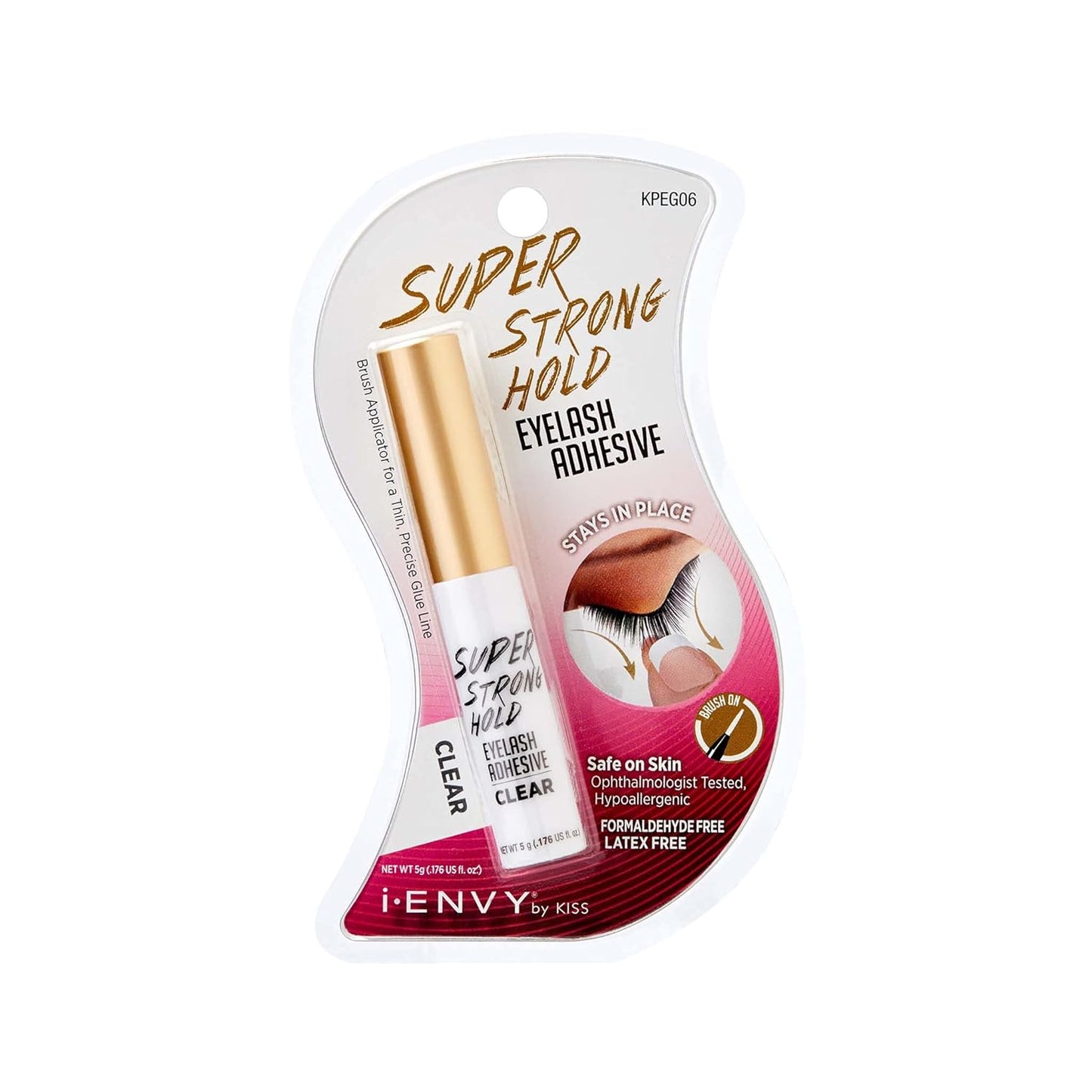 Kiss super strong hold eyelash adhesive. Clear. Kpeg06