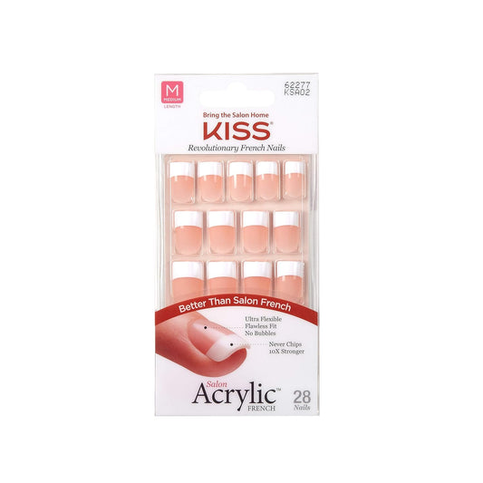 Kiss French acrylic nails-Ksa02