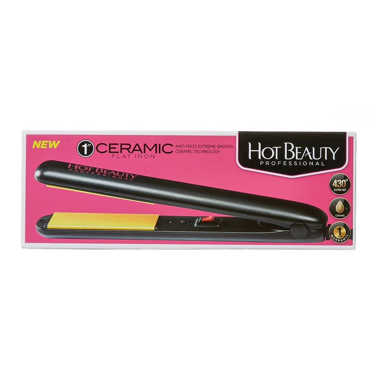 Hot Beauty Professional 1 Inch Ceramic Flat Iron, 1 Ea