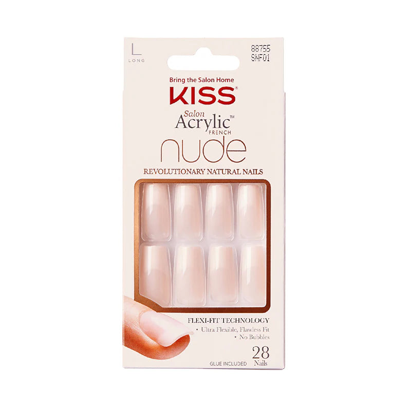 Kiss acrylic French nude nails. SNF01