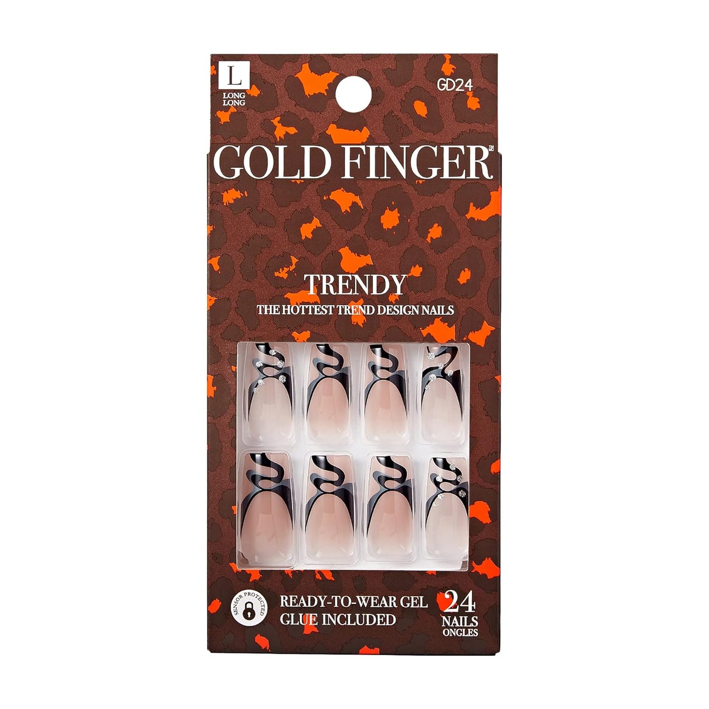 Gold finger Trendy nails. GD24