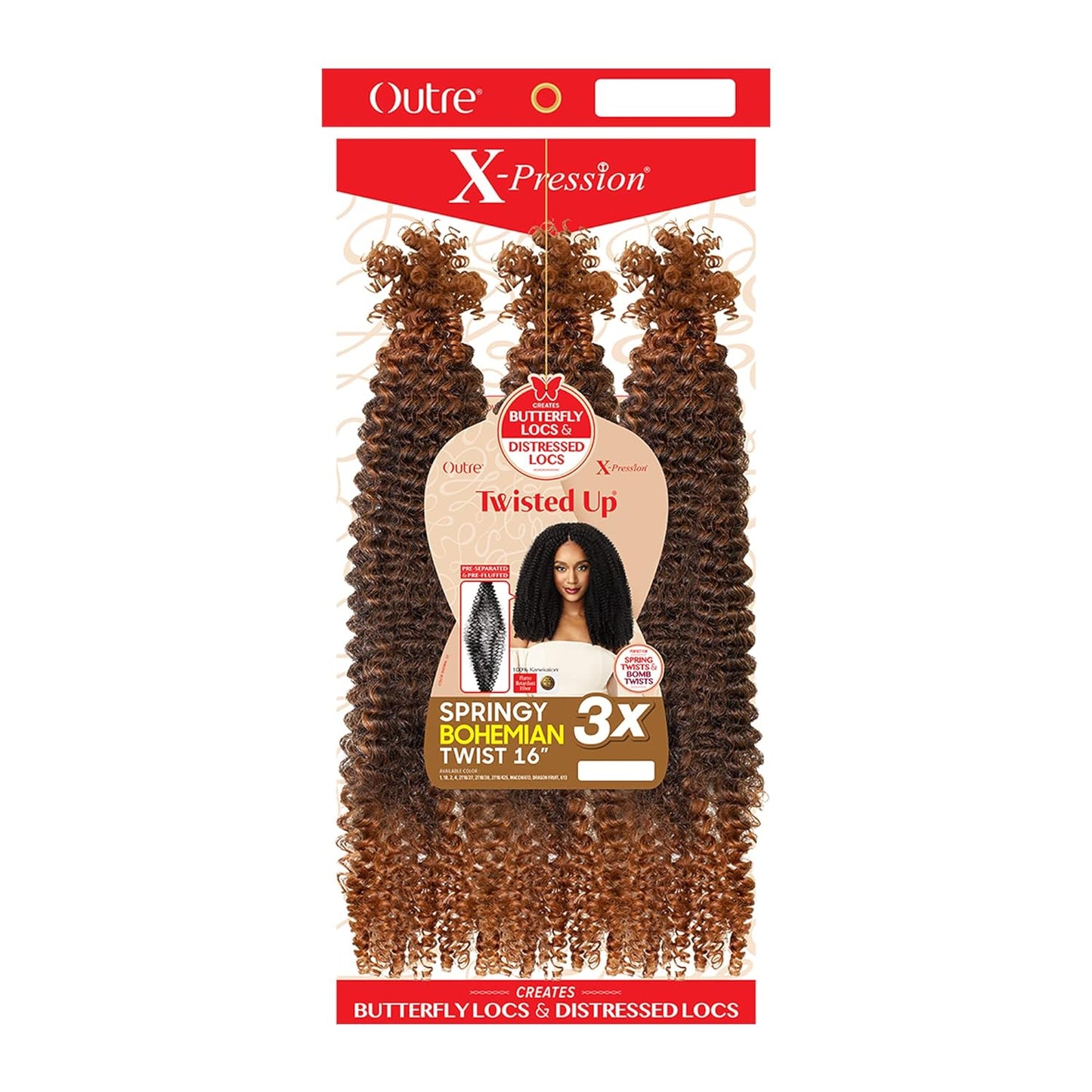 Outre Braids X-Pression Twisted Up 3X SPRINGY BOHEMIAN TWIST 16''