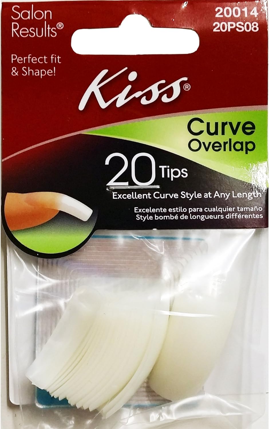 Kiss 20 Tips Salon Nails 20ps08. Curve overlap