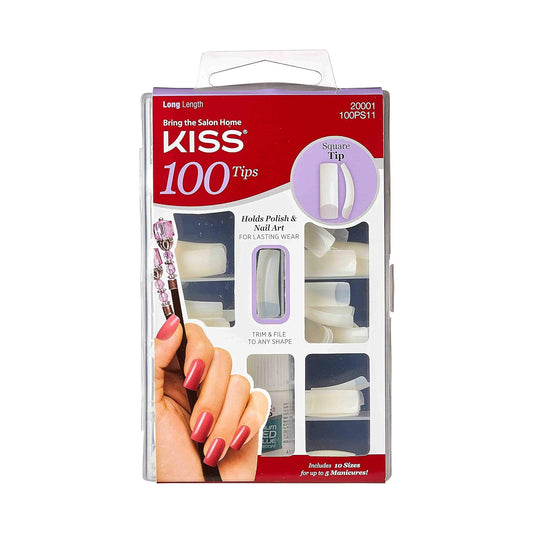 Kiss 100 tips nails. Square tip. 100ps11