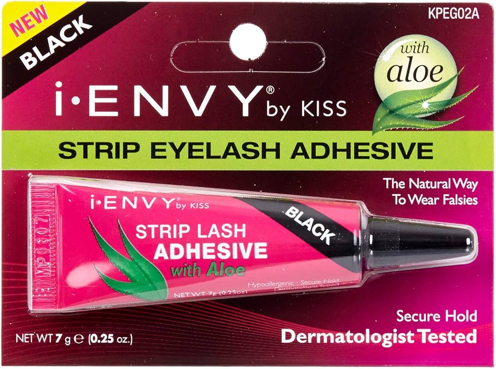 Kiss aloe infused strip eyelash adhesive. Black. Kpeg02a