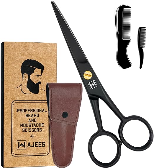 Scissors with moustache comb