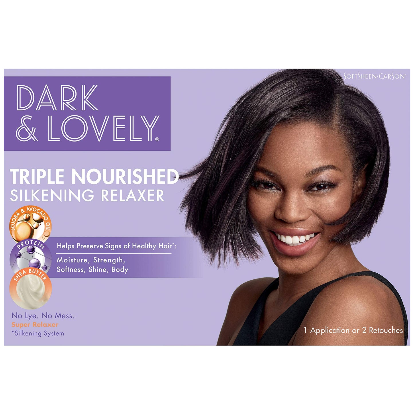 Dark & lovely no lye relaxer. 1 application