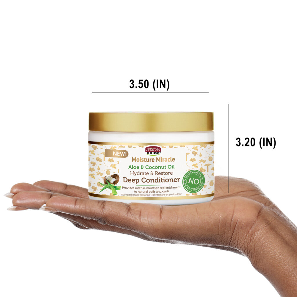 African Pride Moisture Miracle Aloe & Coconut Oil Deep Conditioner, 12oz