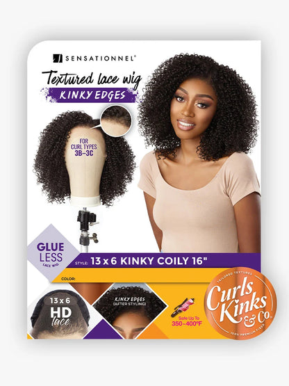 Sensationnel kinky edge 13x6 lace wig. Kinky coily 16“