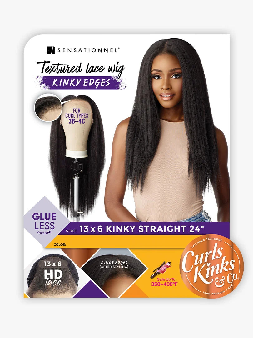 Sensationnel kinky edge 13x6 lace wig. Kinky straight 24“