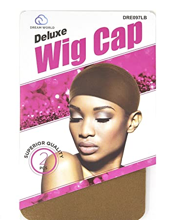 DREAM WORLD DELUXE WIG CAP LIGHT BROWN 2PCS (DRE097LB)