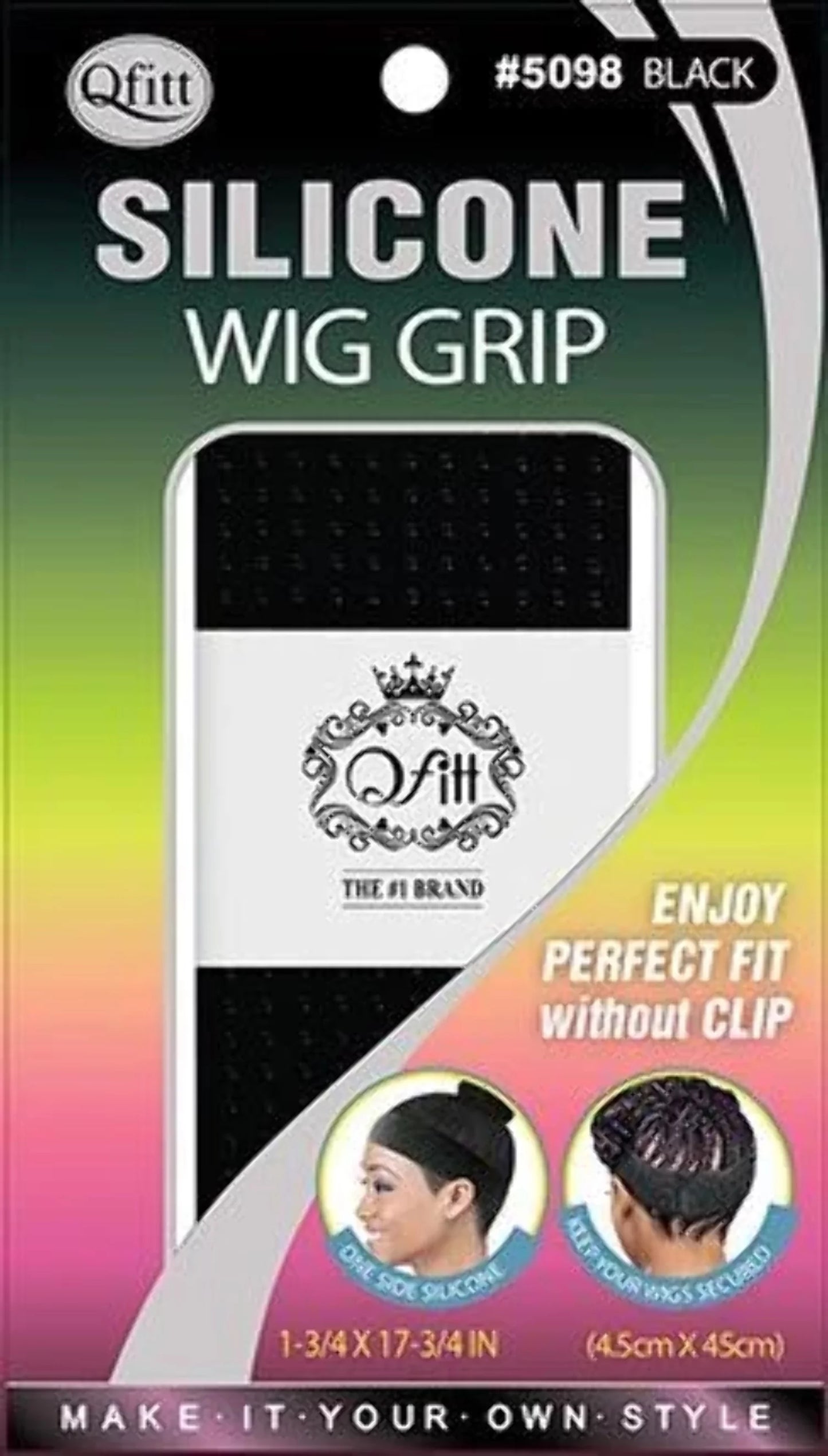 Qfit Elastic Wig Band. Silicone Grip Black