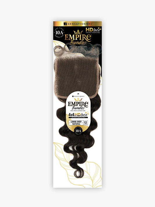 Sensationnel Empire Bundle Loose Deep Closure - Natural Color : 12"