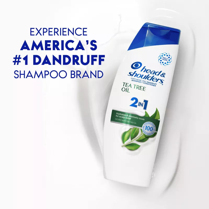 Head & Shoulders 2-in-1 Anti Dandruff Shampoo & Conditioner with Tea Tree Oil for Dry Scalp