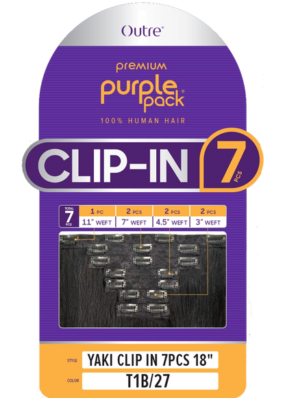 Outre Purple Pack Yaki Clip In 7pcs. 18“