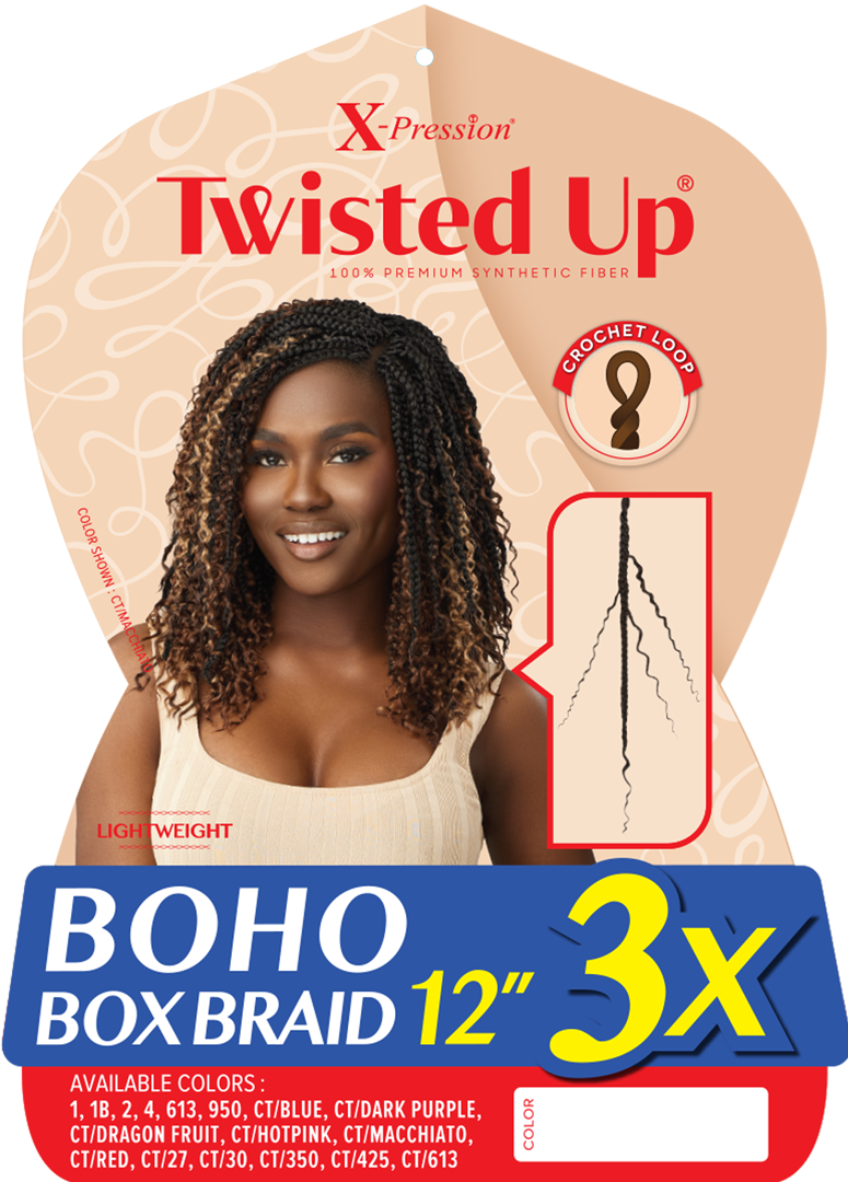 OUTRE X-pression twisted up boho box braid 12" 3X