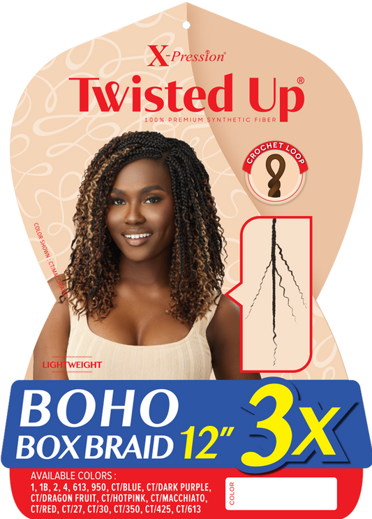 OUTRE X-pression twisted up boho box braid 12" 3X