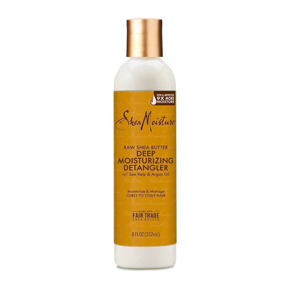 SheaMoisture Raw Shea Butter Deep Moisturizing Detangler for Dry, Damaged Hair, Hair Styling Product Formulated with Sea Kelp and Argan Oil 8 oz