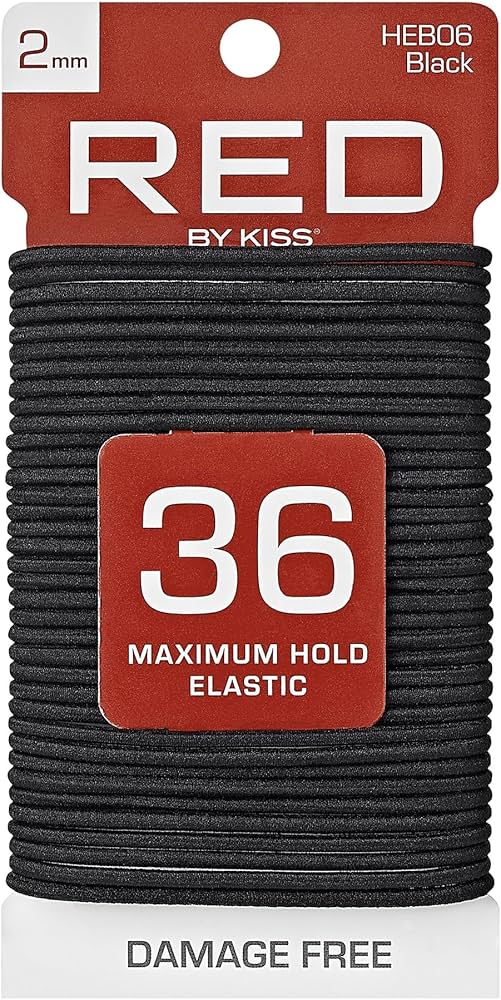 Red by kiss elastic band. 36ct, 2mm, black. HEB06