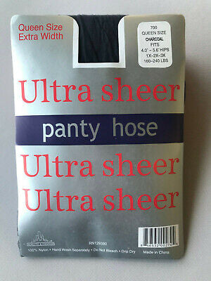 ultra sheer panty hose. Queen size. Charcoal